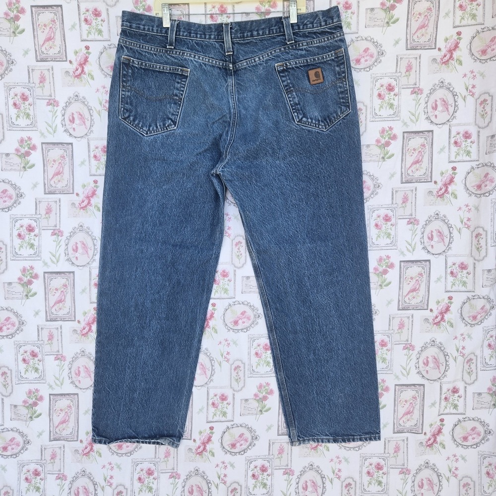 Carhartt Relaxed Fit Blue Denim Jeans Mens 42x30 Workwear B480 DVB Mexico
